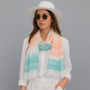 Pastel Color Large Scarf Wrap Acrylic Pink Mint NWT 67x29